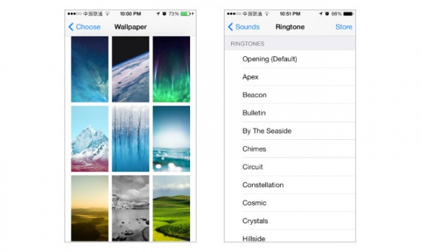 [图]苹果在iOS 7 GM版本中添加了新的壁纸、铃