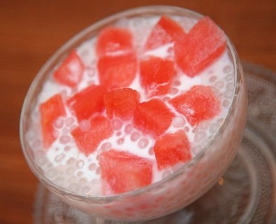 清热解暑冰饮西瓜西米露!