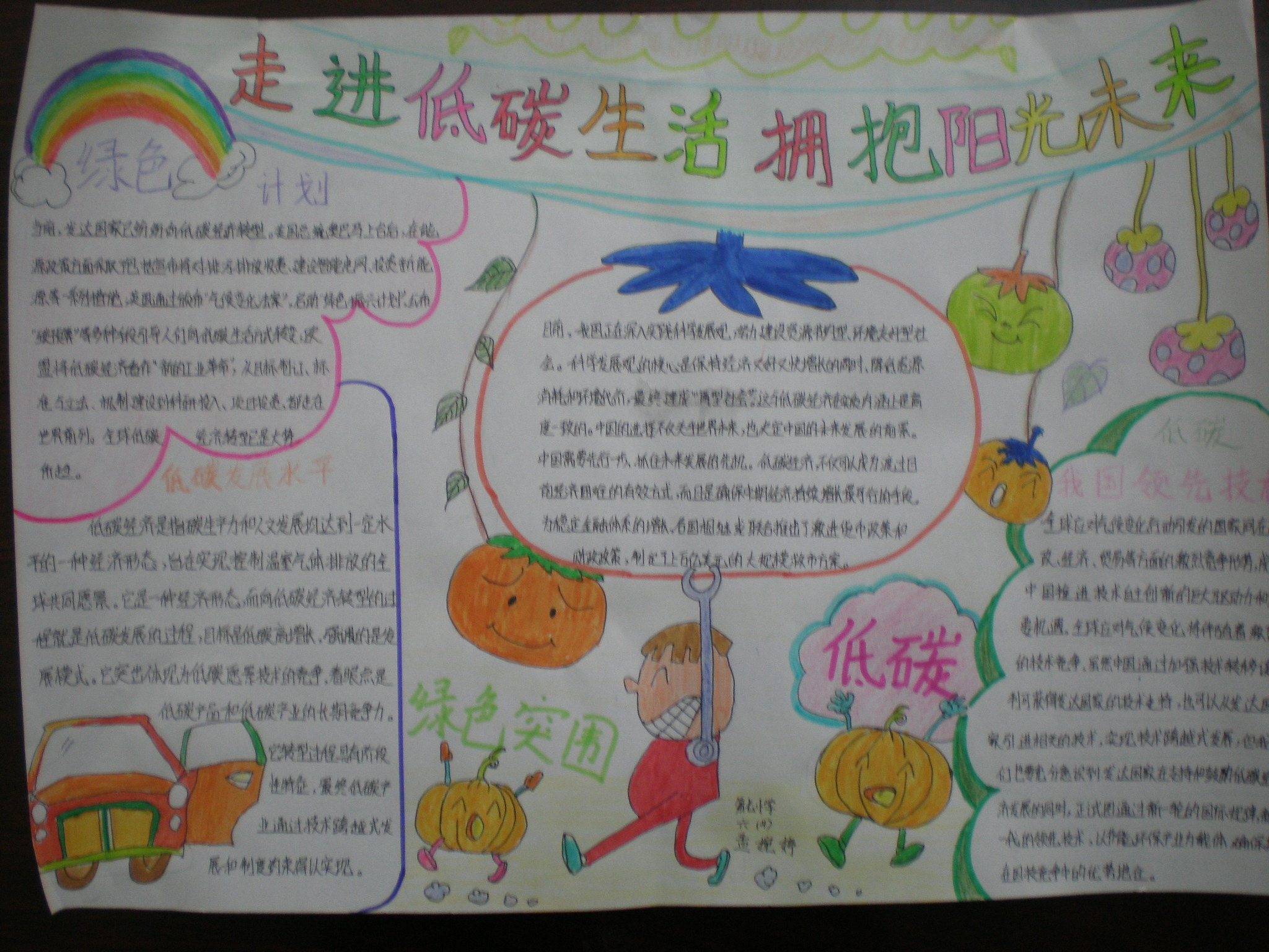 低碳生活手抄报―走进低碳生涯(1)_20字